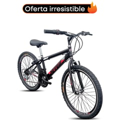 ATILA - Bicicleta todoterreno para niño Rin 24 18 cambios negro