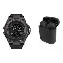 SANDA - Reloj Deportivo 739 S Shock + Audífonos Bluetooth I12